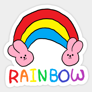 rainbow rabbit Sticker